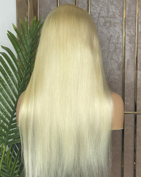 613 Blonde Lace Front Wig Human Hair 13x4 Transparent Lace 180% Density with Baby Hair Brazilian Virgin Hair Straight Lace Front Wig for Women